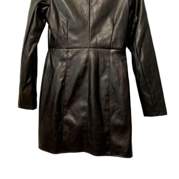 Nasty Gal Faux Leather Touch Me Dress Jacket sz 4 - Picture 6 of 9